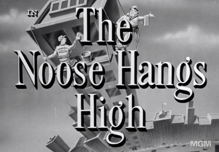 Title screen for movie The Noose Hangs High.