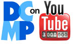 DCMP on YouTube - DCMP logo and YouTube logo with an analog counter showing 3 million.