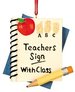 Tiny teachers sign with class