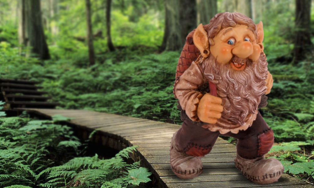 A smiling troll walks down a wooden pathway through the woods./><p>Mr. Bridgewater, a most refined troll, had taken to living in a cottage rather than under a bridge. Yousee, the years of living a wild troll's life-- terrorizing goats, bobbing his head in dirty water, and the like--had taken a toll on the good old troll's body. He had lived a full and exciting life and was now content togarden and entertain his friends. Today he was especially thrilled about his friends coming over becausehe had discovered a great treasure that he wanted to share with them, and it would soon be arriving byfowl mail.</p><p>He saw her in the distance and waited expectantly as Mother Goosegracefully swept into his front yard and slid off the back of her pearlwhitegoose.</p><p>