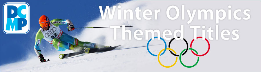 Photo of an olympic snow skiier. Text reads Winter Olympic Themed Titles.