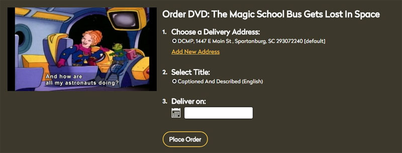 Order DVD page