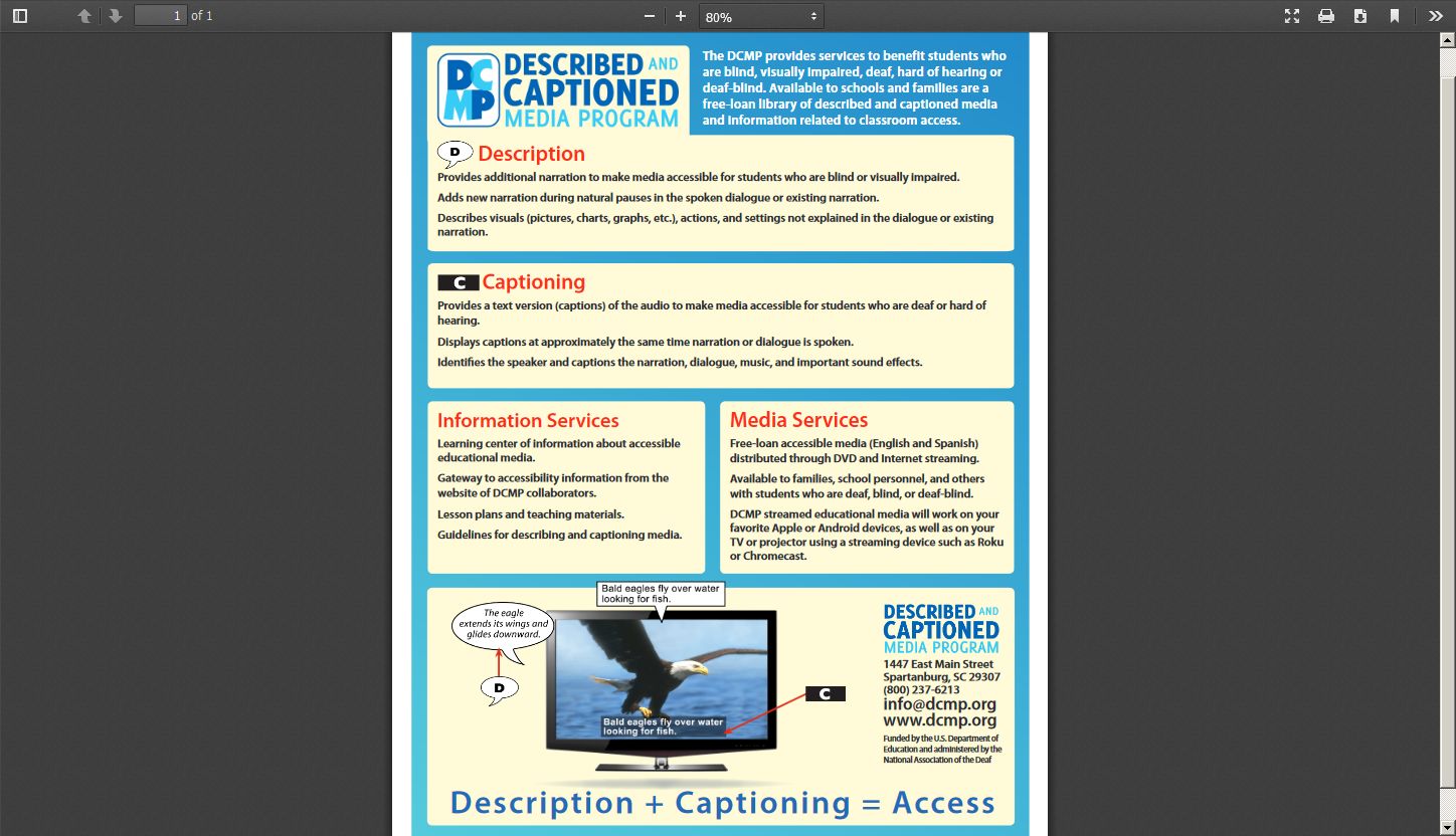 Described and Captioned Media Program Flyer