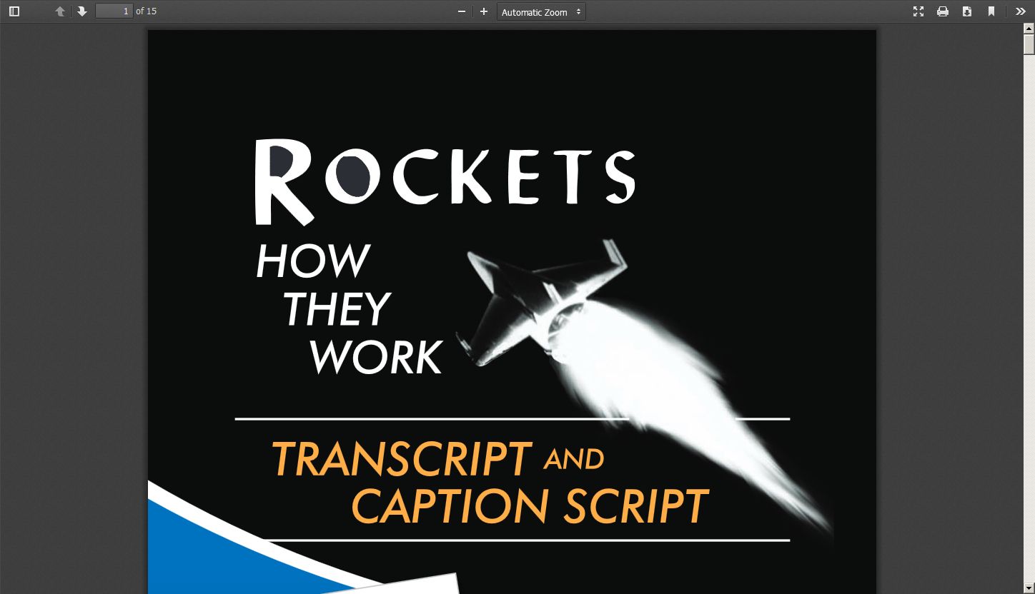 Rockets: How They Work—Transcript and Caption Script