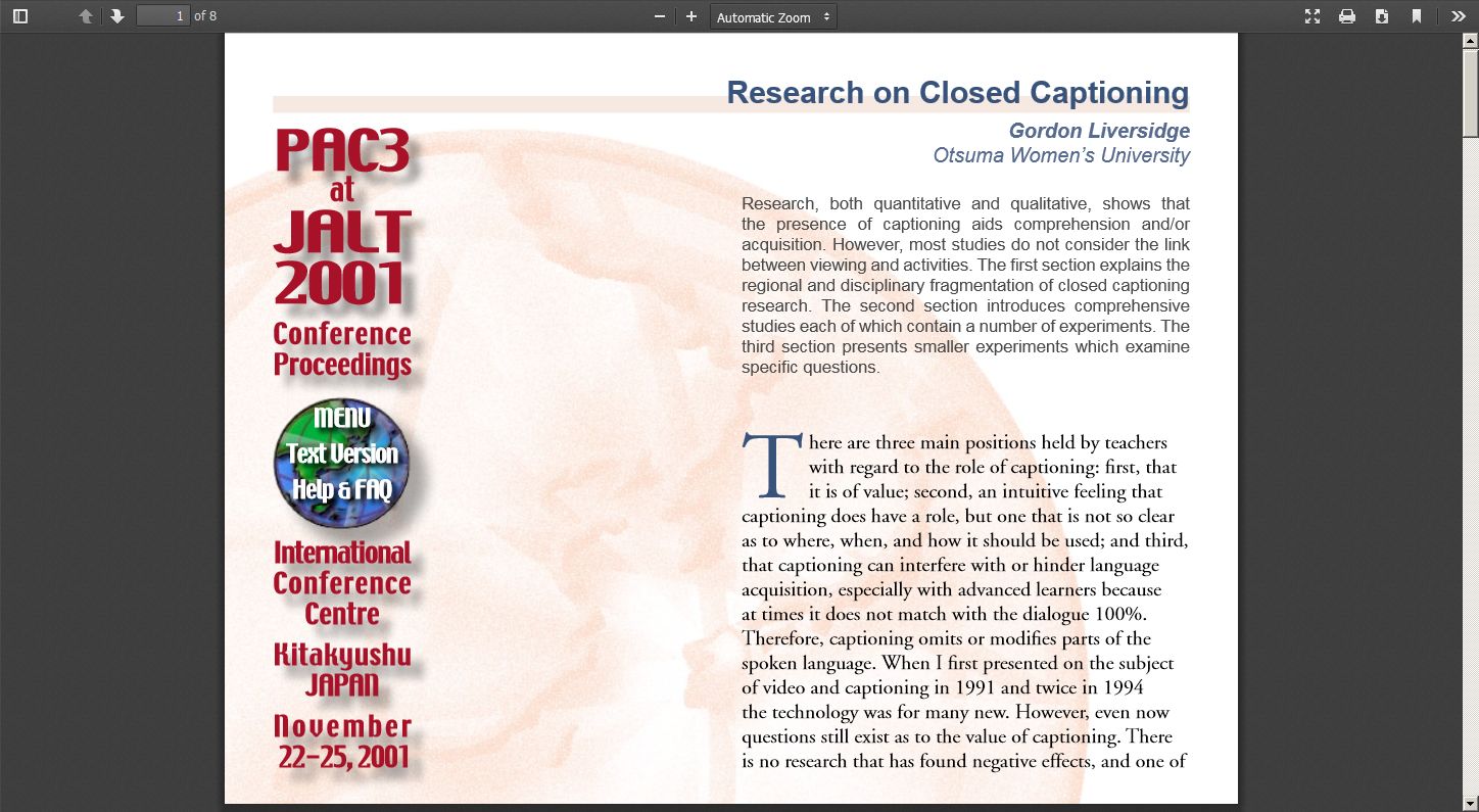 Research on Closed Captioning