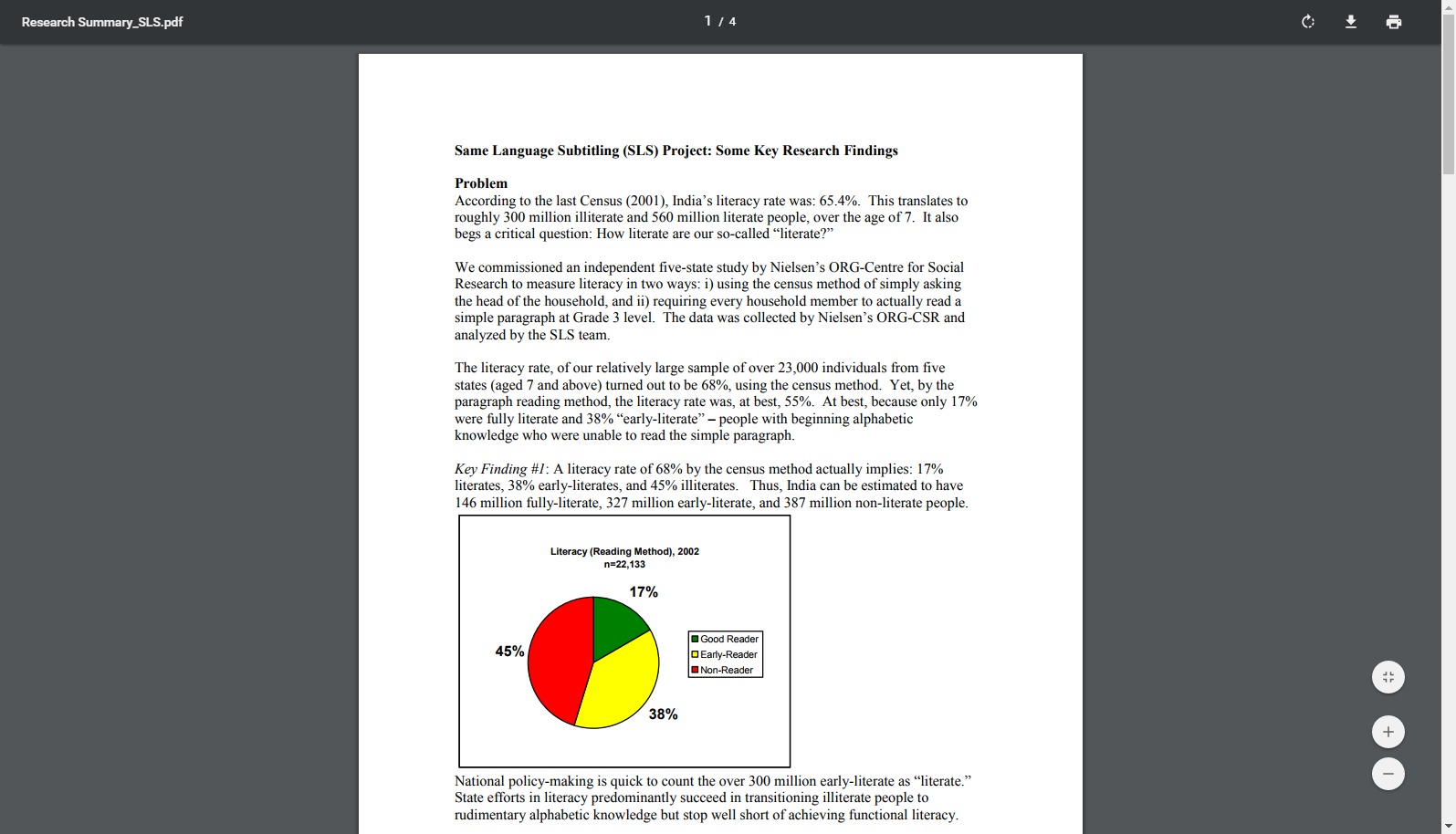 Same Language Subtitling on Tv: Impact on Basic Reading Development Among Children and Adults