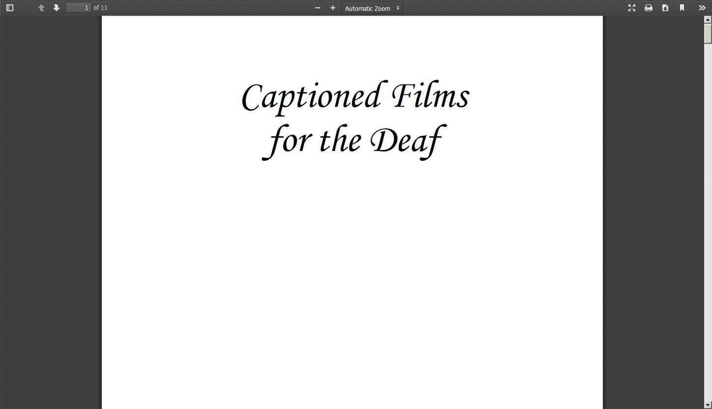 Captioned Films For The Deaf