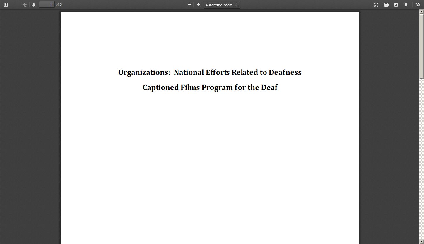 Organizations National Efforts Related to Deafness