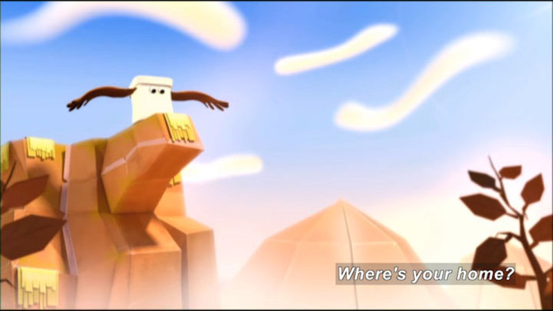 Cartoon of an eagle on a rocky perch. Caption: Where's your home?