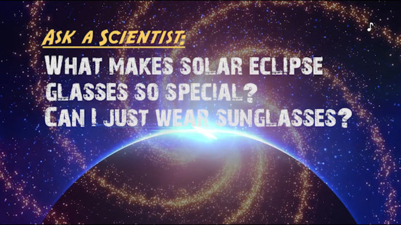 Bright light appearing behind the horizon of a planet. Ask a scientist: What makes solar eclipse glasses so special? Can I just wear sunglasses?