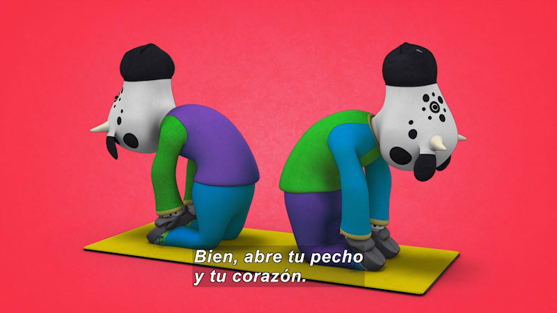 Still image from Ooommm Mmmooo Yoga For Children: Inseparable Pati & Ani--In Contact (Spanish)