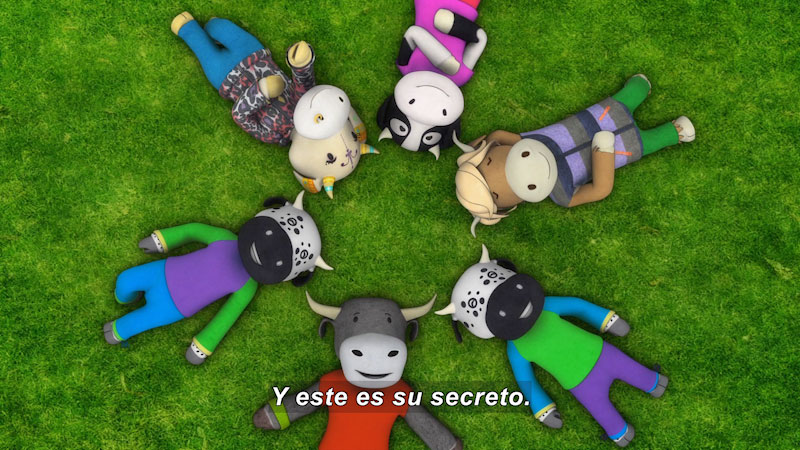 Still image from Ooommm Mmmooo Yoga For Children: Inseparable Pati & Ani--Double Relax (Spanish)