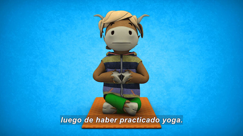 Still image from Ooommm Mmmooo Yoga For Children: Green Willy--Spread Your Wings (Spanish)