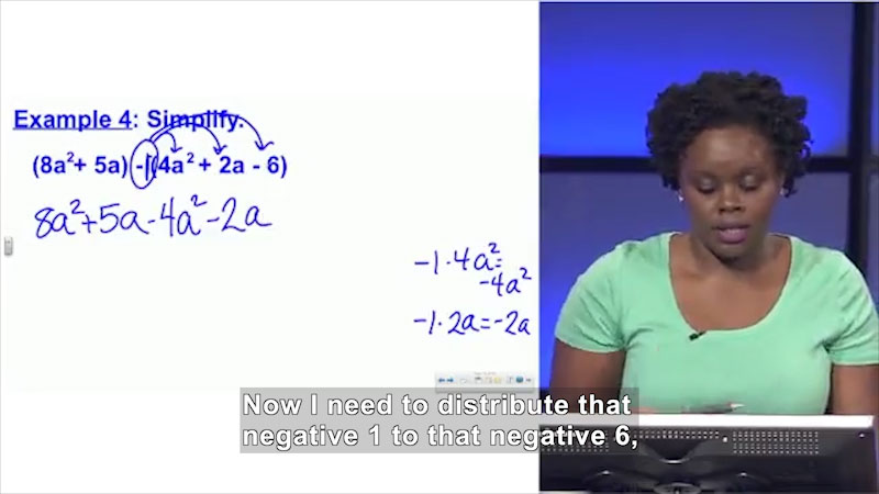 Still image from Welcome to Algebra I: Adding and Subtracting Polynomials