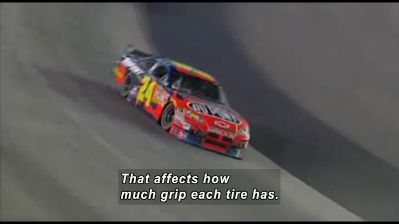 That affects how much grip each tire has.