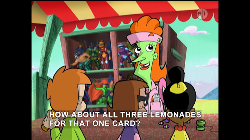 Still image from Cyberchase: Trading Places