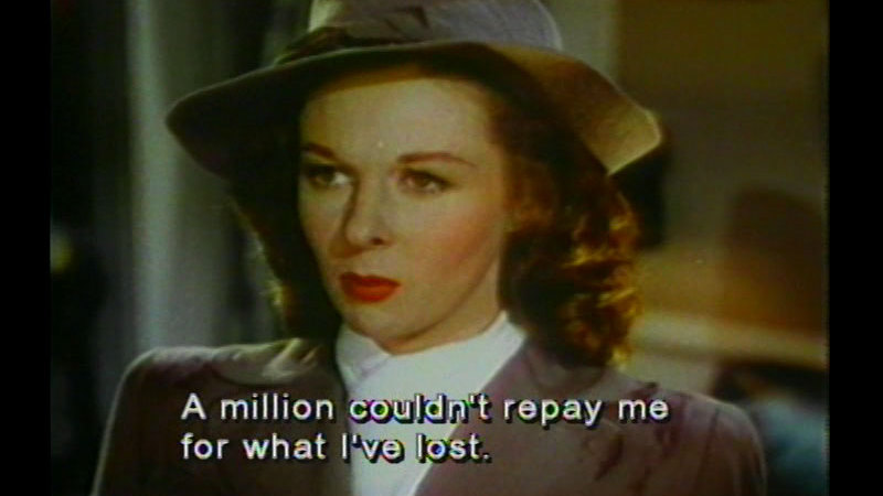 A well-groomed woman in a hat. Caption: A million couldn't repay me for what I've lost.