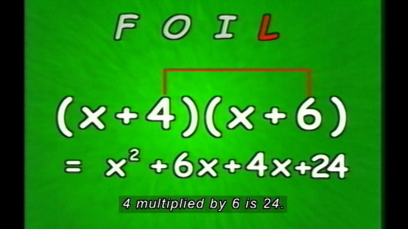 Still image from Factoring Is Fantastic: Part Two--Quadratic Trinomials