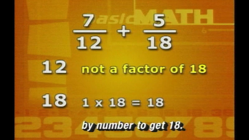 Still image from Basic Math: Adding And Subtracting Fractions