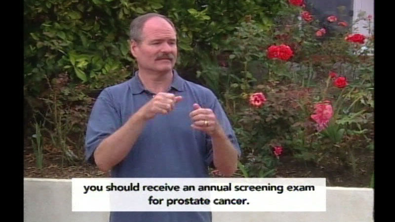 Still image from Know Your Options: Prostate And Testicular Cancer Information For The Deaf And Hard Of Hearing