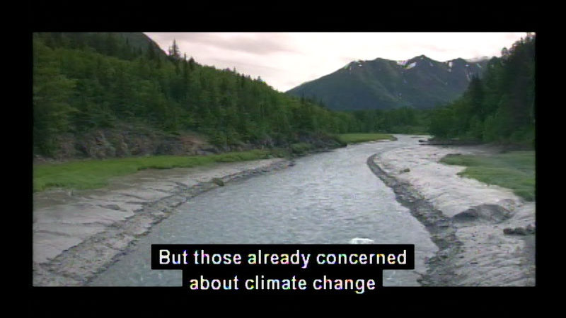 A river running through a forest. Caption: But those already concerned about climate change