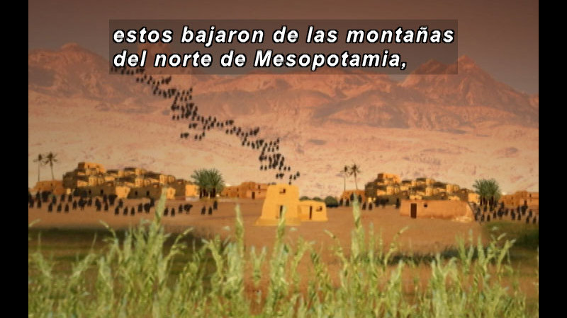 Still image from The Time Compass: Mesopotamia (Spanish)
