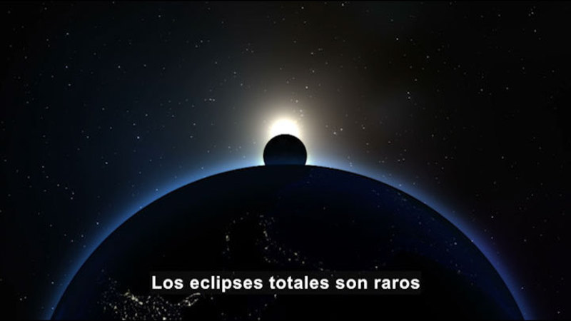 Still image from Science Video Vocab: Solar Eclipse (Spanish)