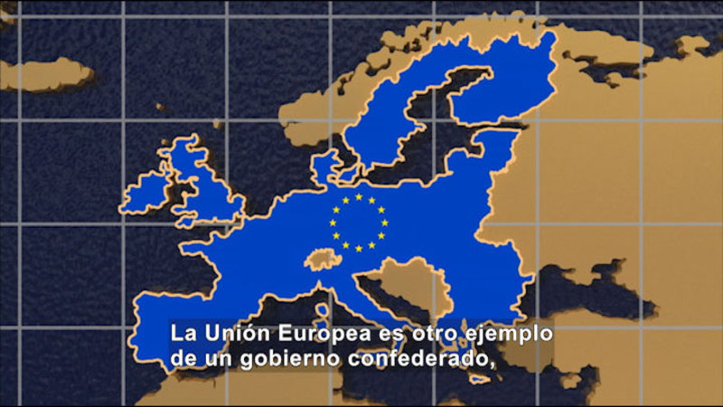 Still image from Social Studies Video Vocab: Confederal Government (Spanish)