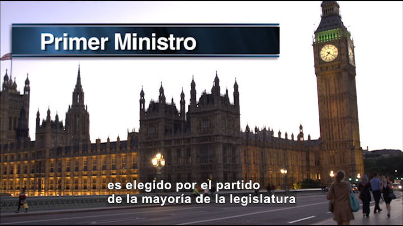 Still image from Social Studies Video Vocab: Parliamentary Government (Spanish)