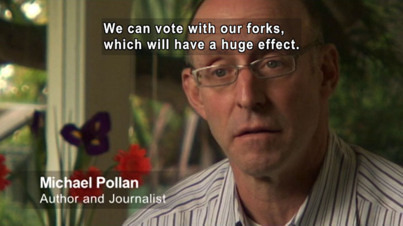 Still image from Michael Pollan: The Farm Bill