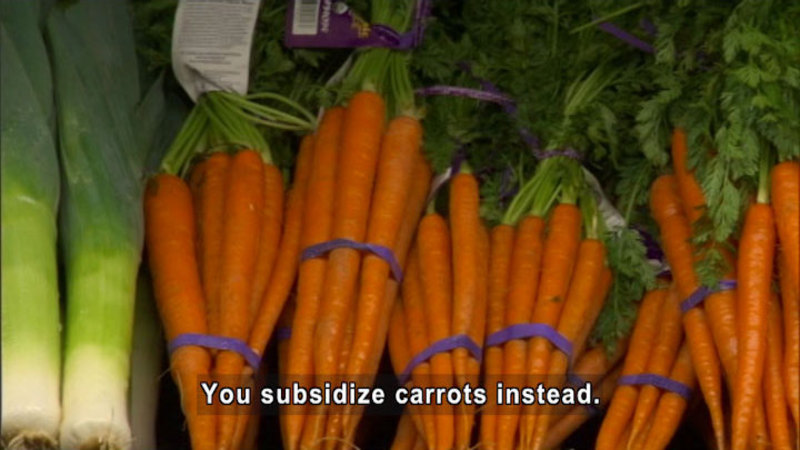Still image from Michael Pollan: Twinkie VS. Carrot