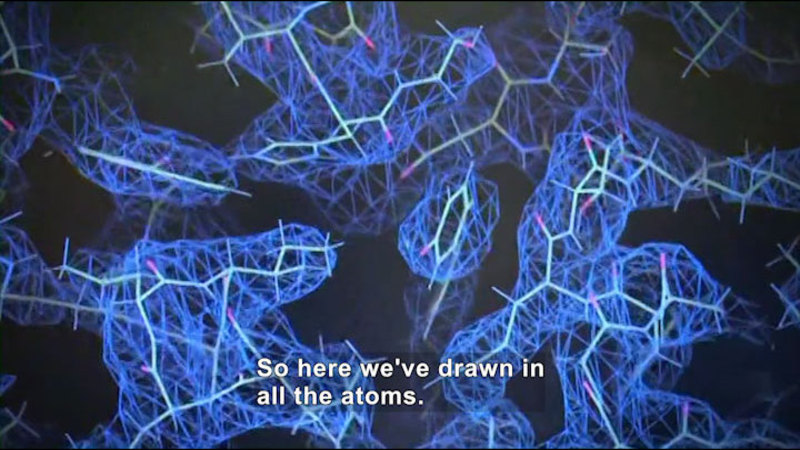 Geometric illustration of atoms. Caption: So here we've drawn in all the atoms. 
